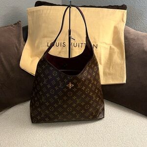 Authentic Louis Vuitton Flower Hobo monogram canvas bag